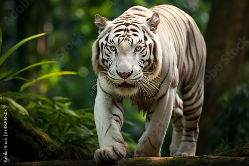 Wildlife photography of a white bengal tiger