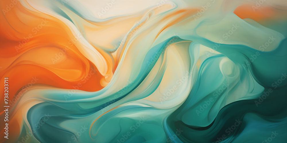 Abstract Color orange white background