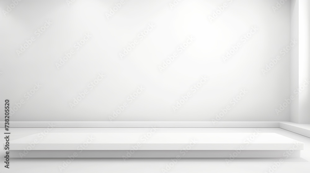 Abstract white studio background for product presentation. Empty room with shadows of window. Display product with blurred backdrop Abstract white studio background for product presentation. Empty room with shadows of window. Display product with blurred backdrop