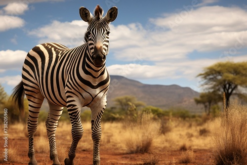 Wildlife photography of a zebra in a field © Tarun