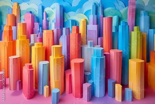 colorful paper cityscapes