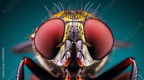 An extreme close up of a fly head taken with microscope objective