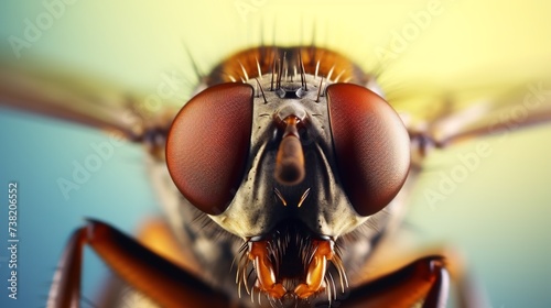 An extreme close up of a fly head taken with microscope objective