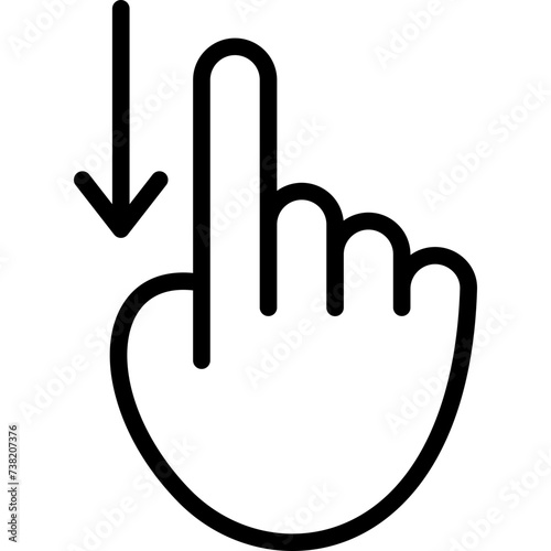 Swipe Down Icon