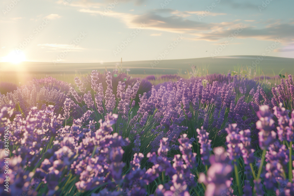 lavender field at sunset