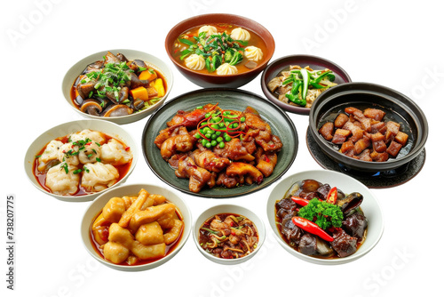 Variety of Food Displayed on a Table. A table covered with a wide assortment of different types of food, offering a feast for the eyes and taste buds.