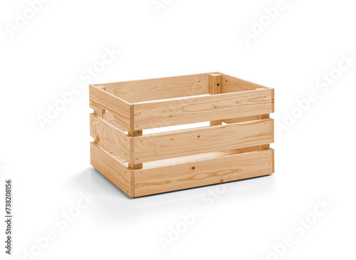 Wooden crate on white background, including clipping path © wabeno
