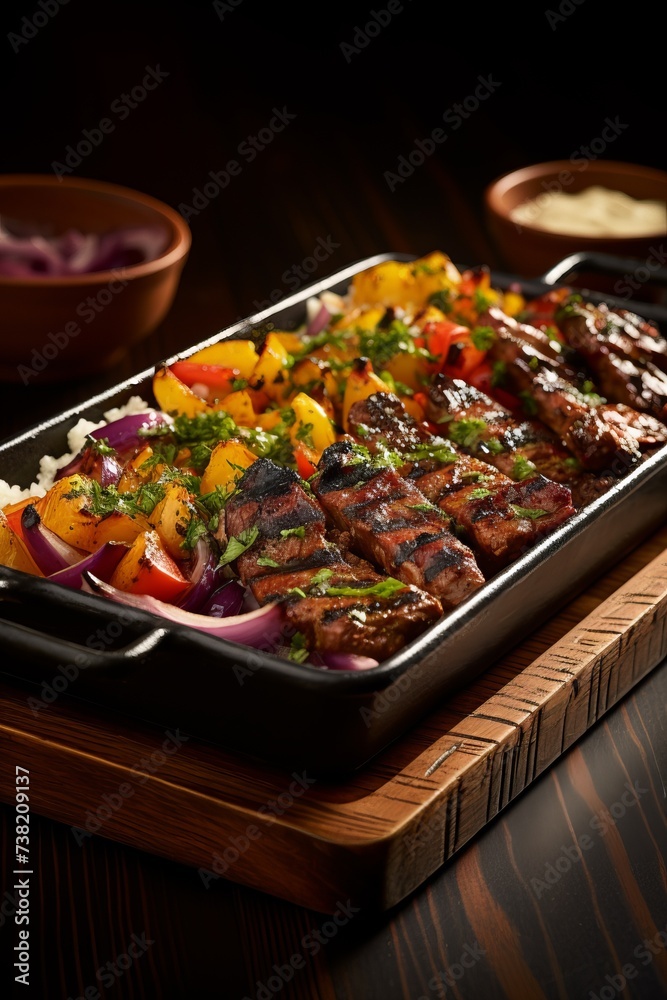 Beef tenderloin with grilled vegetables and rice Beef tenderloin with grilled vegetables and rice