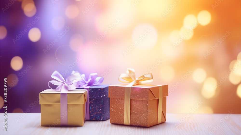 Gift Boxes with Colorful Background. Gift Boxes with Colorful Background.