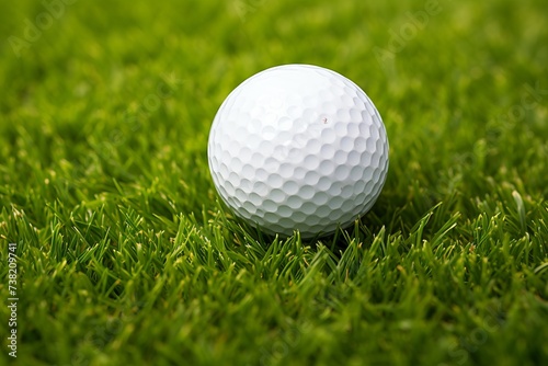 Close-up of a golf ball on green grass
