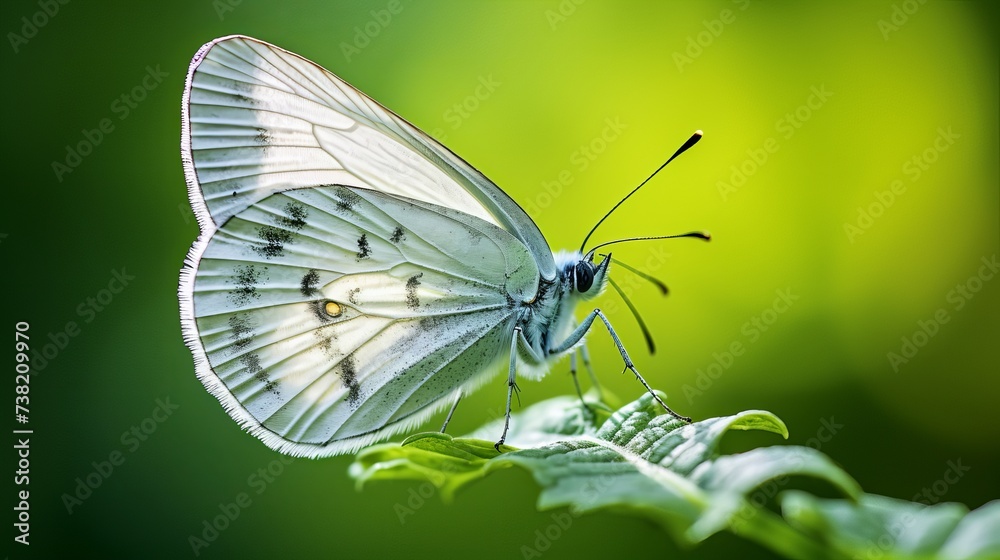 Obraz premium Black-veined White butterfly, Aporia crataegi - perfect macro details