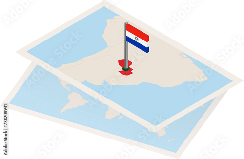Paraguay map and flag