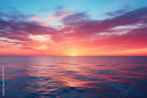 A beautiful sunset over the ocean with vibrant colors © Molostock