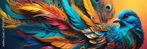 Colorful Tropical Bird with Vibrant Feathers