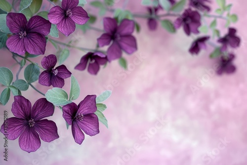 A beautiful image of purple flowers on a blurred pink background