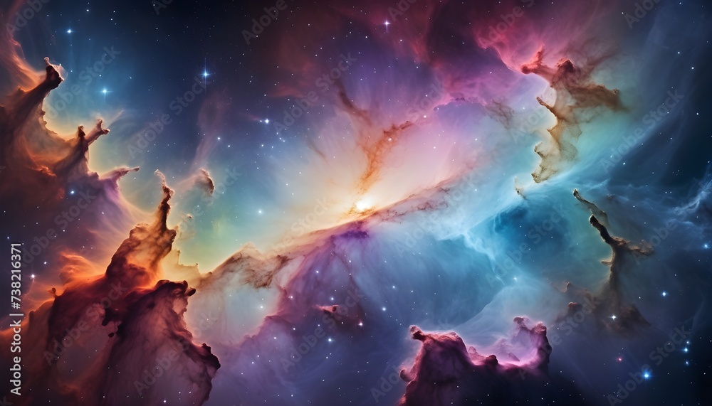 Fototapeta premium landscape with stars and clouds