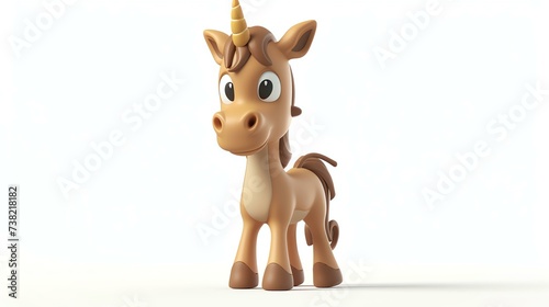 A whimsical and charming 3D illustration of a cute centaur  with a friendly smile and vibrant colors  set against a crisp white background. Perfect for children s books  fantasy-themed desig