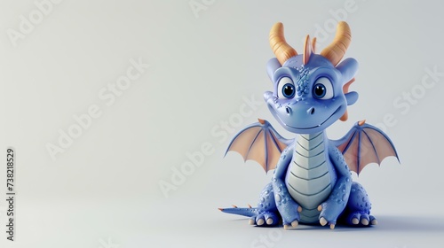 A whimsical and adorable 3D dragon creating magic on a clean white background. Perfect for adding a touch of enchantment to any design project.