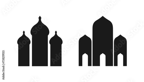 Silhouette mosque for muslim celebration symbol