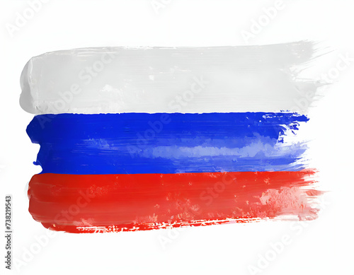 Watercolor painting flag of russia photo
