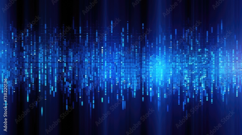 Background binary code is in indigo color