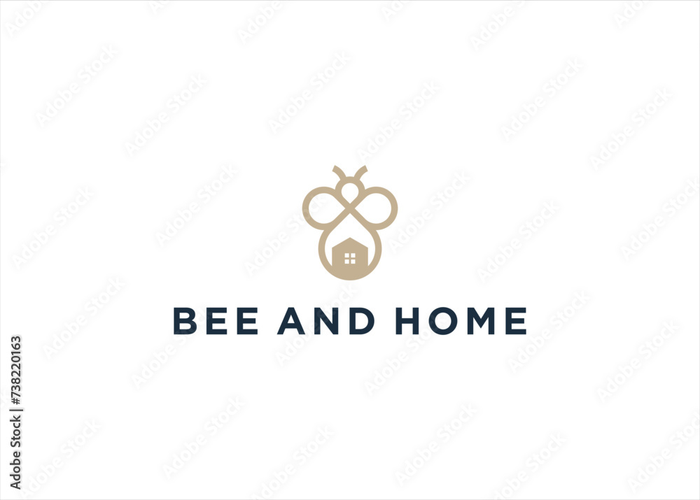 Bee Home logo design vector illustration template Bee Home logo design vector illustration template