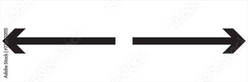 Left and right arrow, pointer, cursor in opposite direction. Intersection, navigation, forward-backward arrow element. Left and right arrow vector