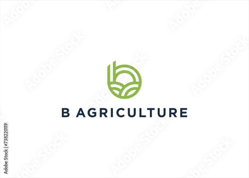 Creative Agriculture with Letter B Logo Vector Illustration Template 