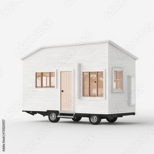 Mobile Home on White Background: Versatile Living Space