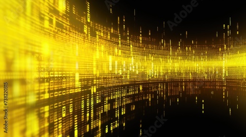 Background binary code is in lemon yellow color.