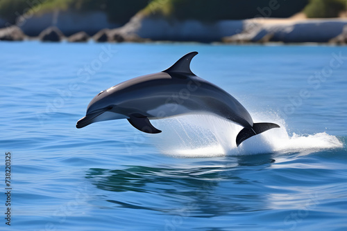 Two Dolphins Jumping Out of the Water