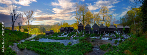 Fotografia Historical wooden watermills in Jajce, Bosnia and Herzegovina