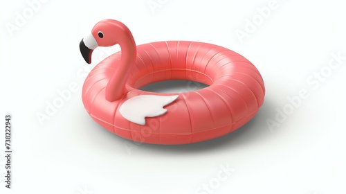 A vibrant 3D-rendered icon of a flamingo float, perfect for capturing the essence of summer and poolside fun. This whimsical image showcases the iconic flamingo shape, complete with its curv