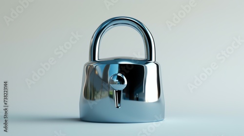 A sleek and modern 3D rendered padlock icon, perfect for showcasing security, protection, and privacy concepts. This simple yet striking image is isolated on a clean white background, making