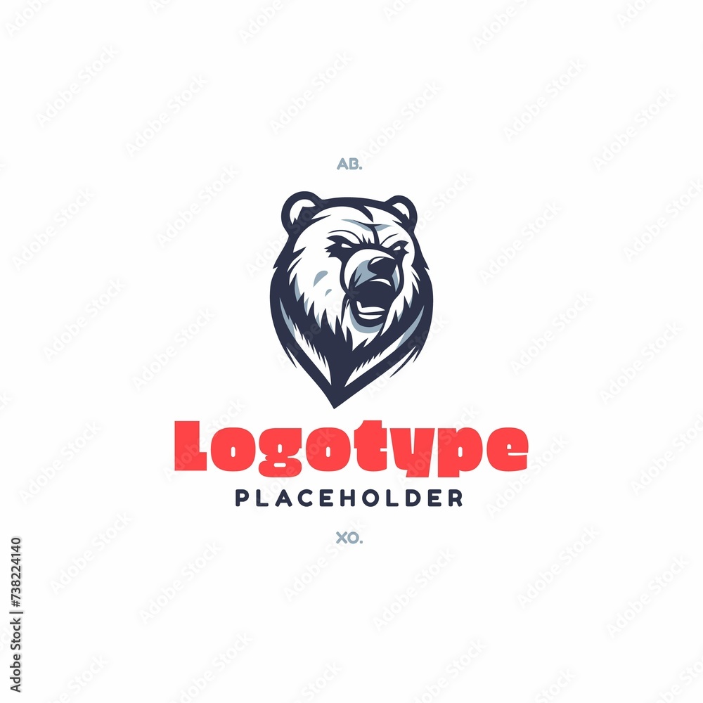 Angry Bear Mascot Logo