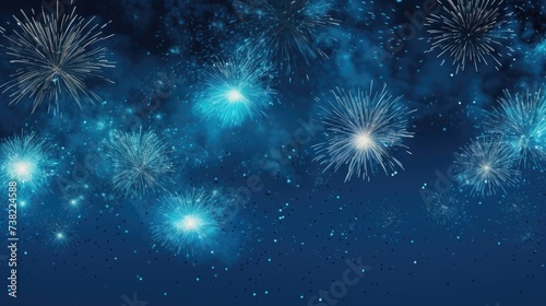 Background of fireworks in Arctic Blue color