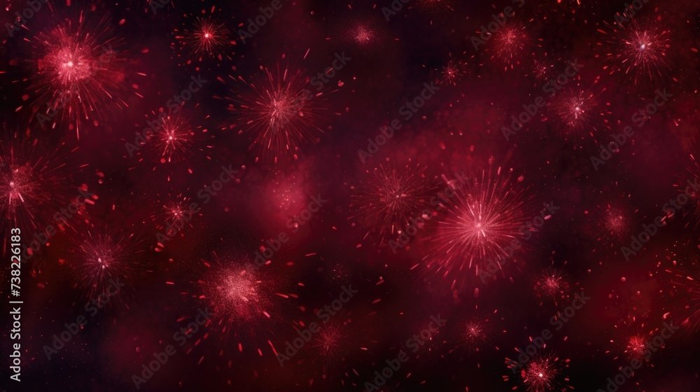 Background of fireworks in Maroon color.