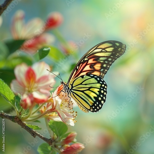 Insect s Elegy  Monarch Butterfly Alighting on a Blossom in Spring