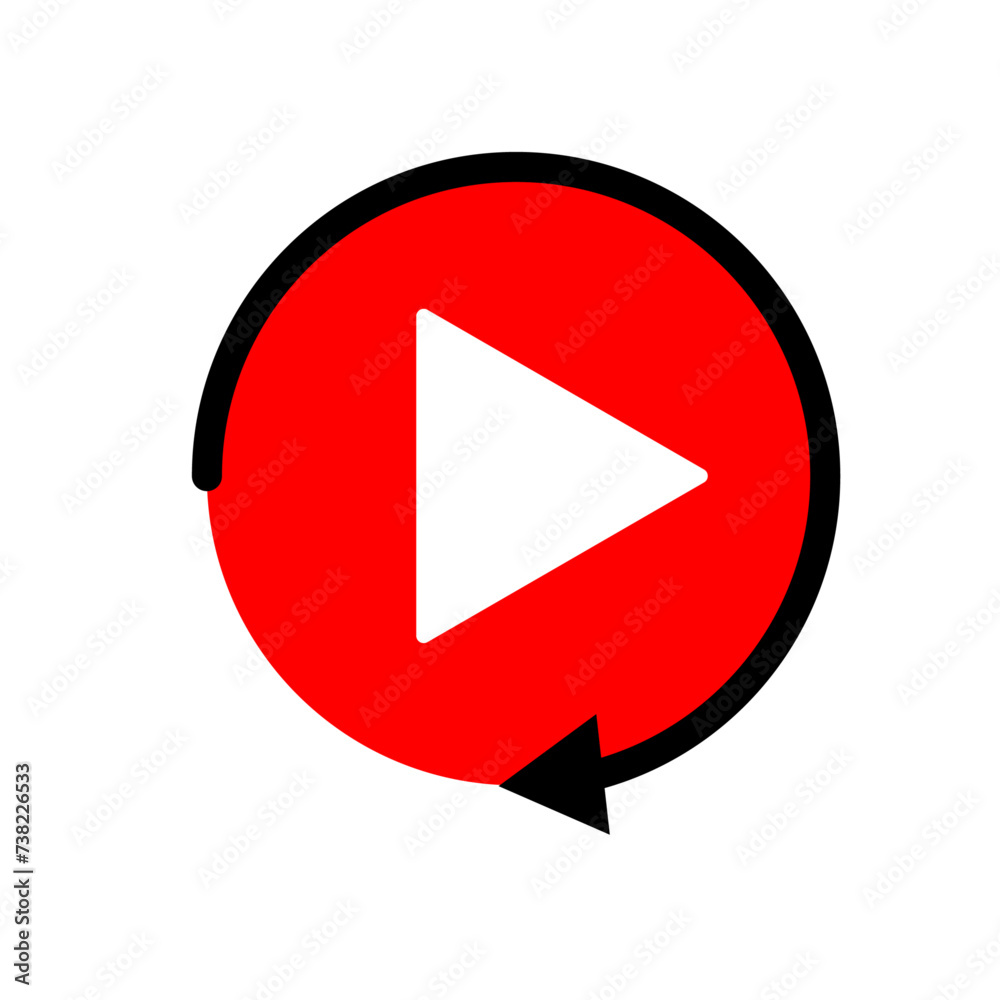 Play button icon. Vector illustration Play button icon. Vector illustration