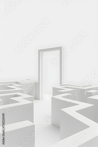 Minimalist illustration of a maze with an open exit, conveying the journey of navigating through mental health challenges to find relief