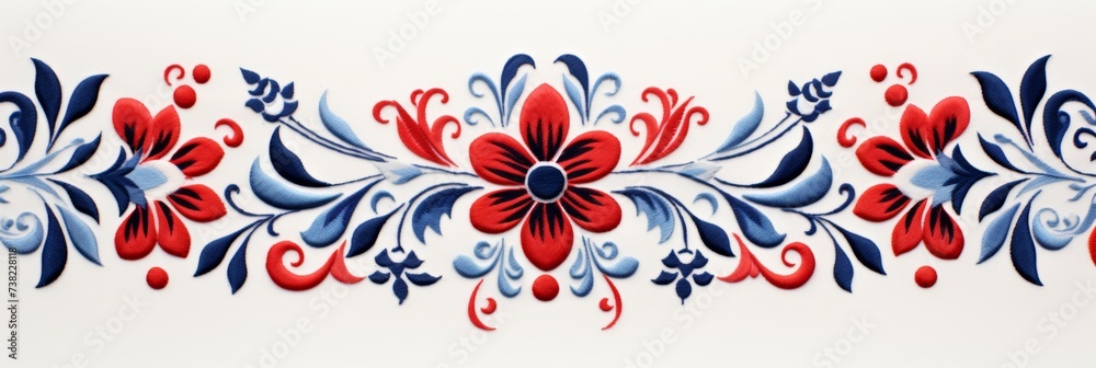 Traditional Slovakian folk embroidery design Traditional Slovakian folk embroidery design