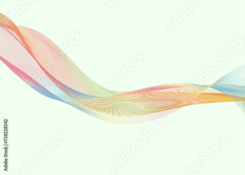 Vector wavy line background. Abstract colorful wavy line background.