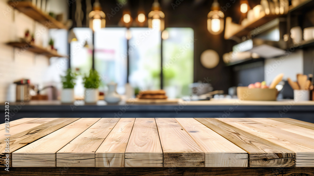 Cozy Cafe Interior with Wooden Tables, Warm Light Creating a Welcoming Atmosphere, Modern Design Blending with Traditional Elements for a Relaxing Space