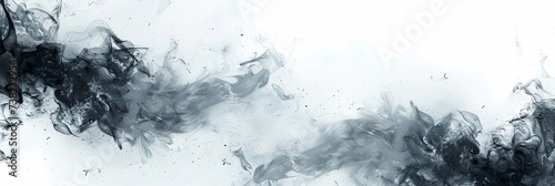 Abstract alcohol ink flow and stains illustration. Black and white. For background, advertisement, banner