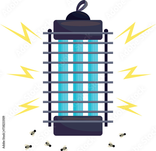 Electric bug zapper fly swatter mosquito trap shock lamp anti insect control vector flat