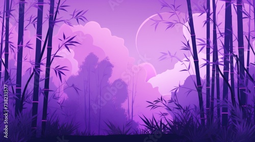 Background with bamboo forest in Lavender color.