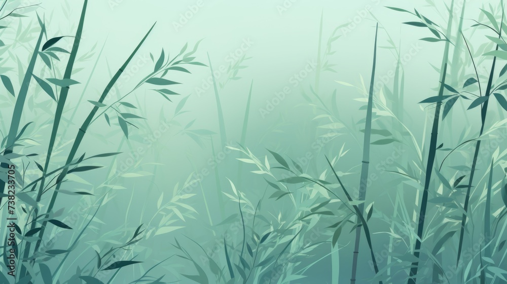 Naklejka premium Background with bamboo forest in Mint color