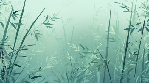 Background with bamboo forest in Mint color