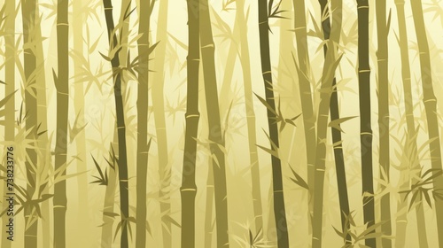 Background with bamboo forest in Olive color.