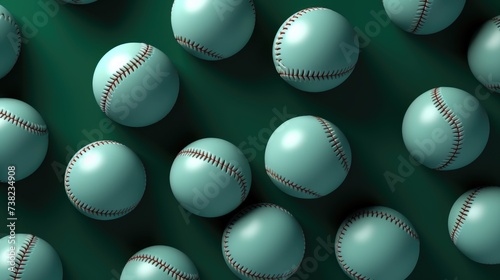  Background with baseball in Emerald color